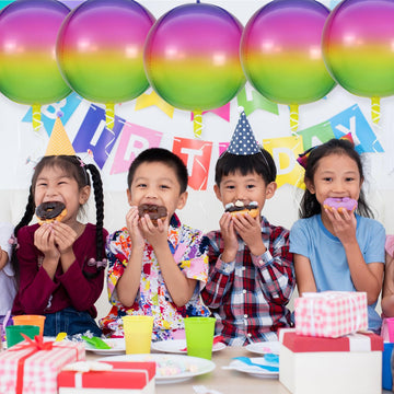 Rainbow Balloons, 10 Pcs 22 Inch 4D Gradient Mylar Foil Balloons Rainbow Party Decorations Round Sphere Foil Balloon, Great For