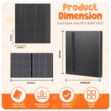 Card Binder  9 Pocket Trading Card Album Folder 20 Pages  360 Card Capacity Sports Card Binder  enhanced Card Binders Compatible with MTG  TCG  Baseball Cards (Black)
