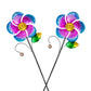 Viveta 2 Pack Wind Spinners With Metal Stake, 28.7 Inches Outdoor Garden Pinwheels Spinners Purple Flower Shape Design For Yard