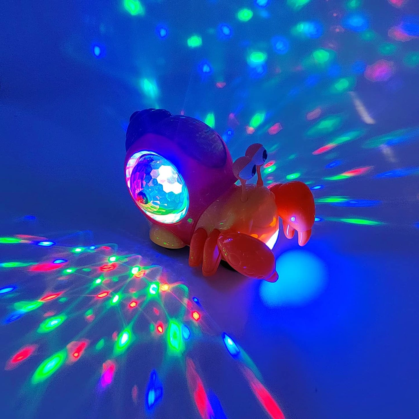 Tipmant Baby Toddler Electric Crab Cute Electronic Animal Vehicle Car Toy Crawl, Play Music, Luminous Light Kids Birthday (Orange)