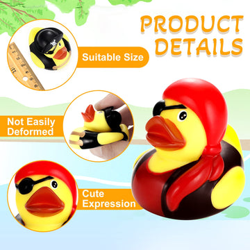 2 Inch Mini Pirate Rubber Ducks Toys Cruise Ducks Cute Yellow Duck Decor Bathtub Pool Toys Pirate Party Favors For Carnival Supplies Baby Shower Birthday Party Favor Gifts(48 Pcs)