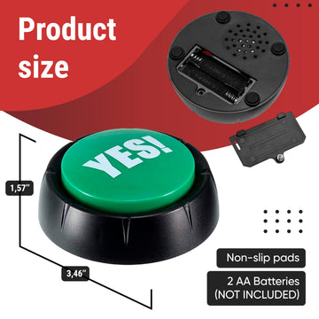 Granatan Buzzers Set of 4, Yes No & Maybe Sound Buttons, Small, ABS, Red/Yellow/Green/Blue, Model 7253301822
