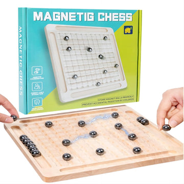 Magnetic Chess Game With Wooden Board For Kids Adults, 2024 New Version Magnetic Stone Board Game Funny Interactive Tabletop Gam