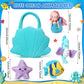Syhood 5 Pieces Ocean Stuffed Animals Plush Set Include 1 Shell Carrying Bag Toy Set With Small Mermaid Seahorse Starfish Fish Sensory Toy For Boys And Girls Huggable Sleeping Holiday Birthday Gifts