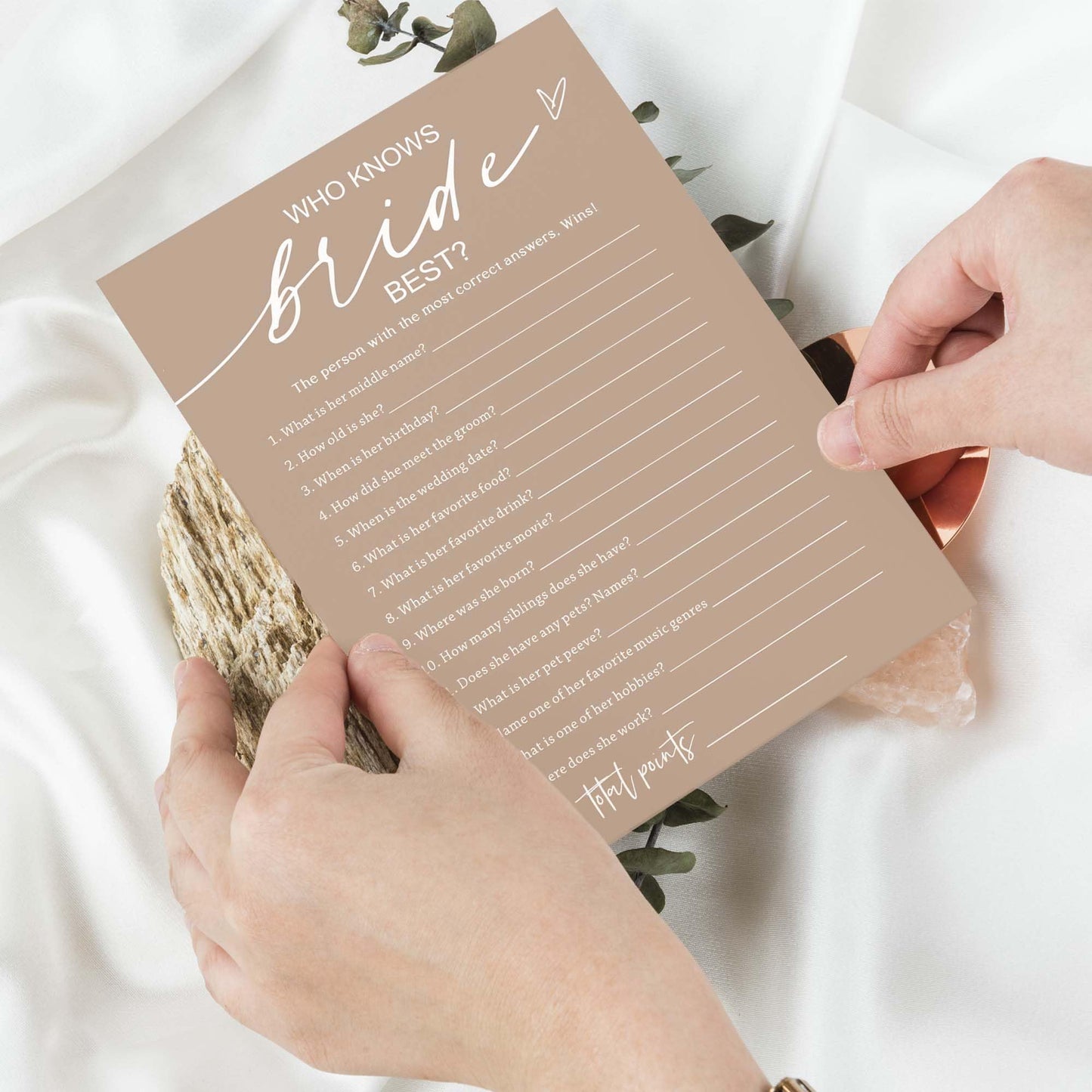 Bridal Shower Games Cards, Who Knows The Bride Best, Bridal Shower Games 25 Guests, Engagement Party Wedding Games For Guests, M