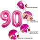 90 Number Balloon Pink 40 Inch Big Foil Mylar 90Th Balloons For 90 Year Old Men Women Birthday Party Decorations Wedding Anniver