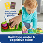 Learning Resources Stacking Shapes Garden Puzzle Board, 13.2"x7.1", Fine Motor Skills, Green/Orange/White, Model LER9810