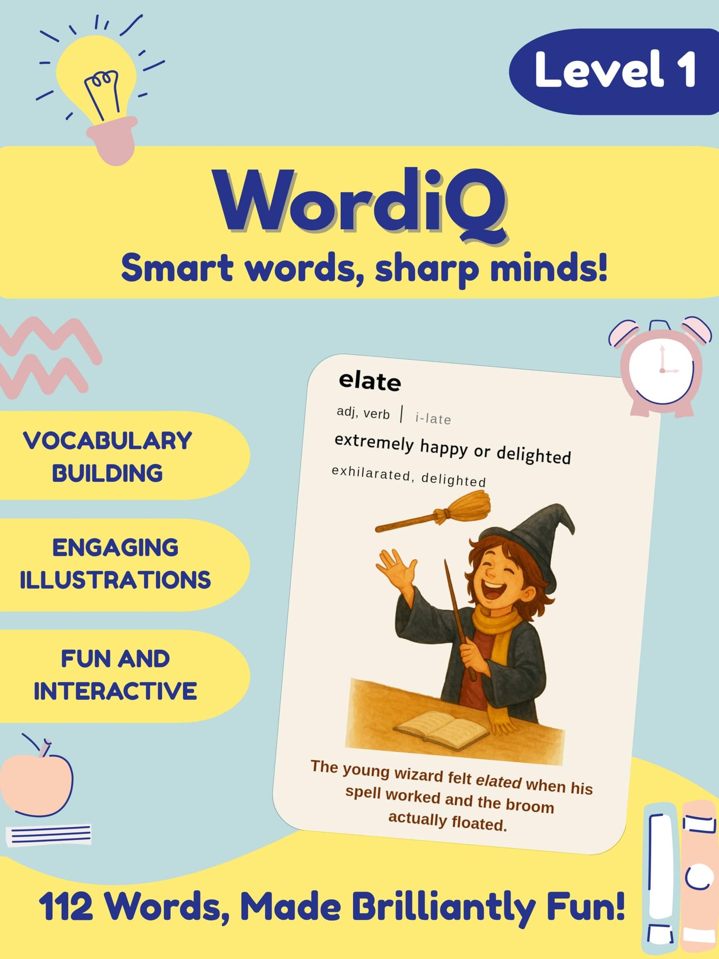 Gurukanth Vocabulary Flash Cards For Kids  Learn 112 Words With Wordplay, Visuals, & Soundplay, Educational Gift For Ages 8, 9,