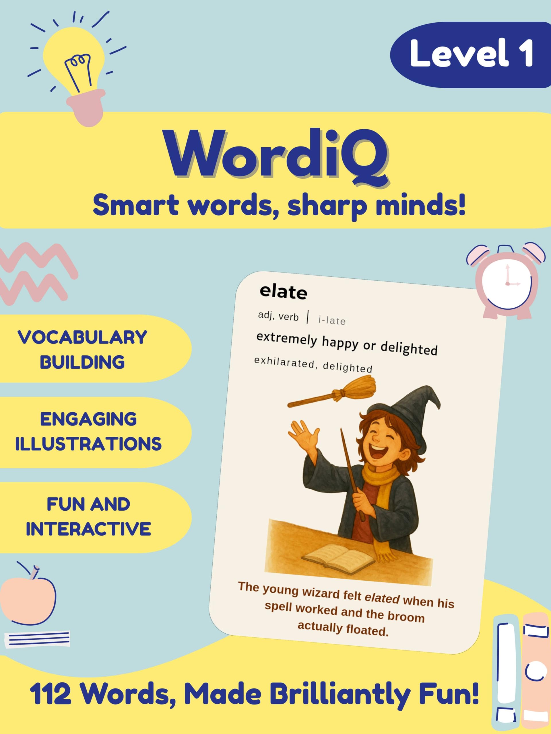 Gurukanth Vocabulary Flash Cards For Kids  Learn 112 Words With Wordplay, Visuals, & Soundplay, Educational Gift For Ages 8, 9,