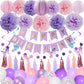 Amandir Purple Birthday Decorations For Women Girl Butterfly Birthday Party Decorations Supplies Pink And Purple Balloons Happy