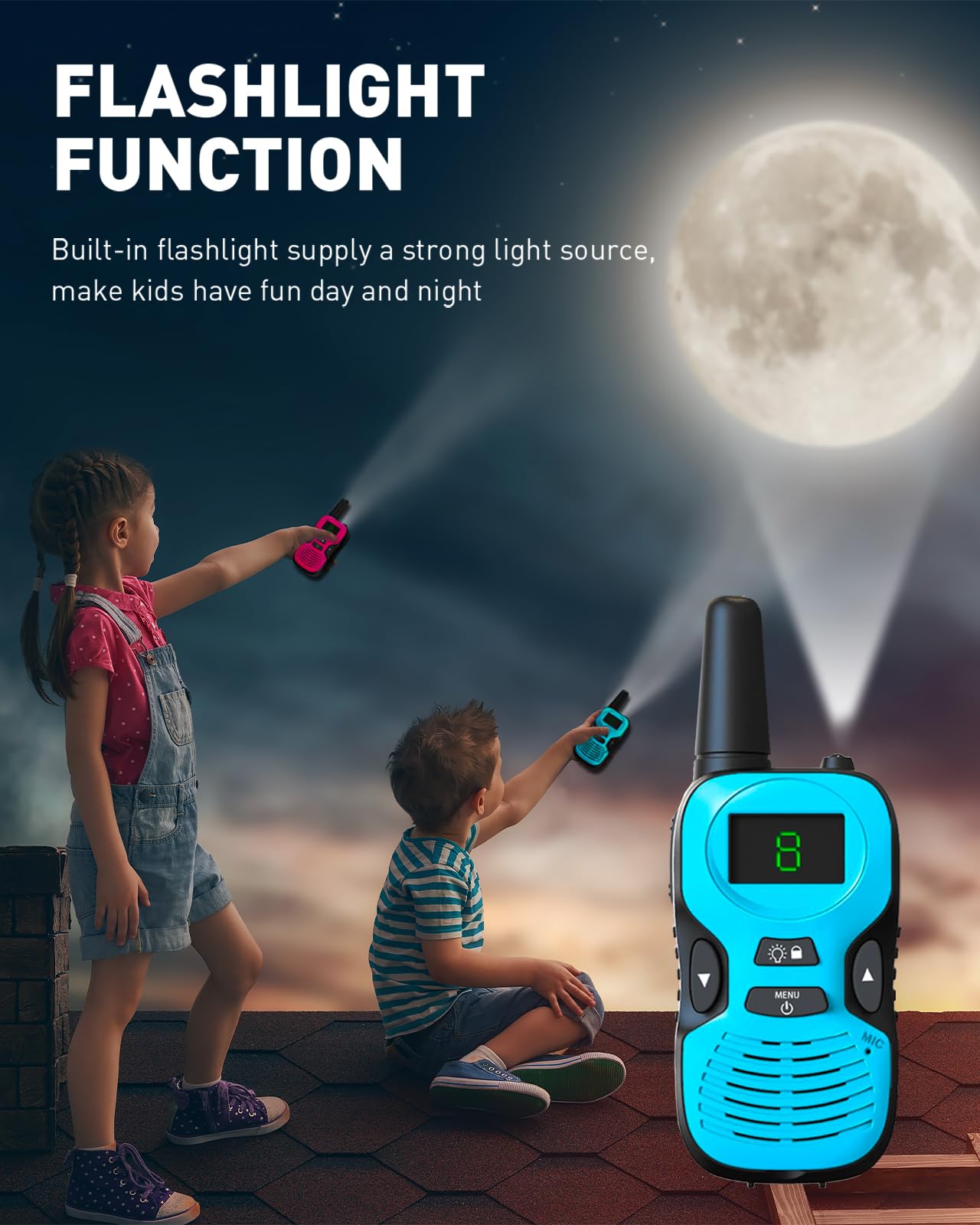 Walkie Talkies For Kids Long Range - 4 Pack Kid Walkie Talkies With Replaceable Shell Backlit Lcd Flashlight 3 Miles Range - Gifts And Toys For 5-7 Year Old Boys And Girls