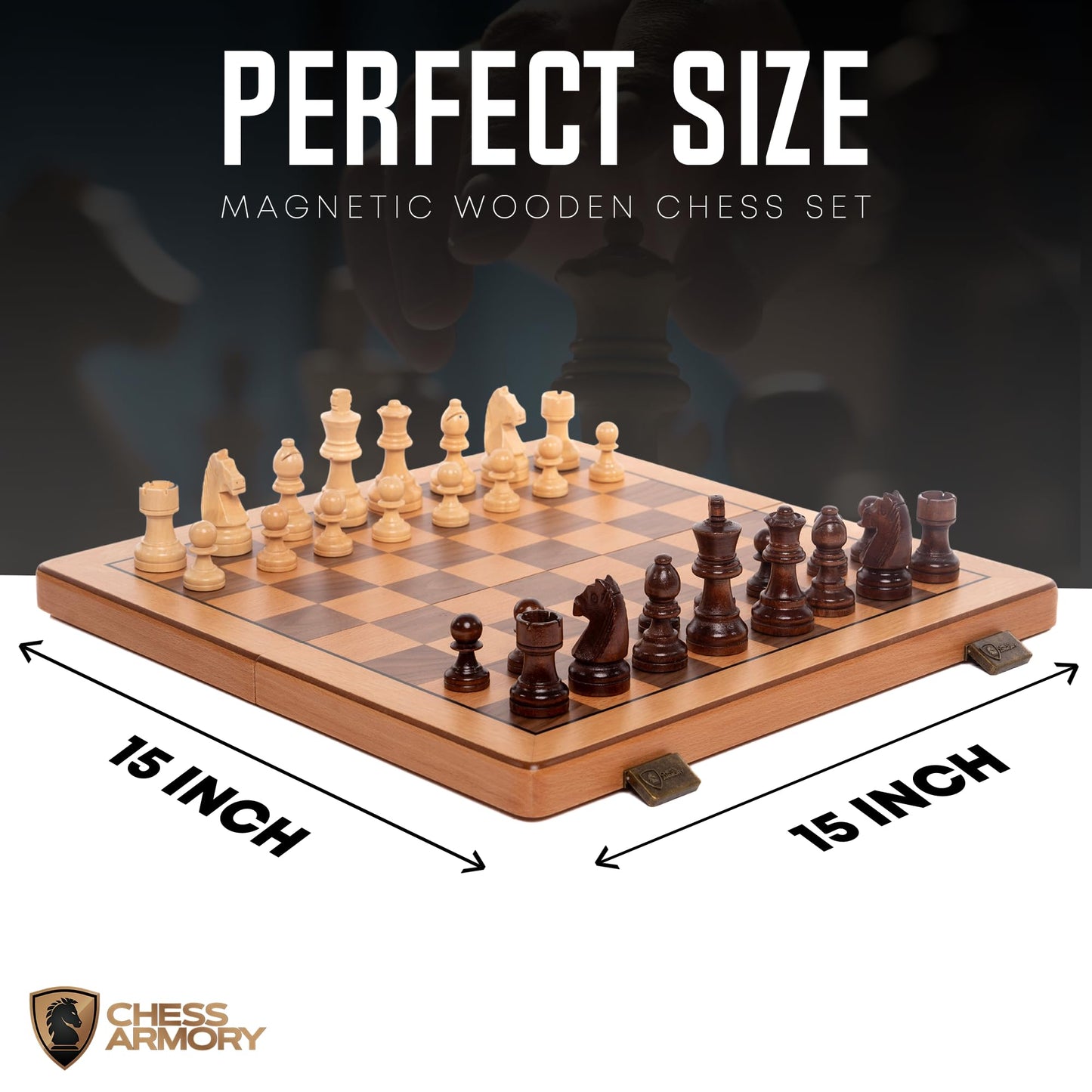 Chess Set Magnetic - enhanced Wooden Board Game with a Portable Wood Case and SeStorage for Pieces  Set for Kids and mature-themeds (Beech Wood) - Chess protective coveringy