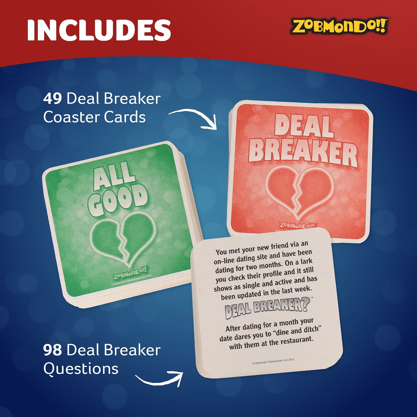 Zobmondo!! Deal Breaker mature-themed Party Dating Card Game  mature-themed Games for Game Night and Date Night