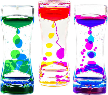 3 Pack Calming Liquid Motion Bubbler, Hourglass Type Bubbler Timer Sensory Toys For Children With Autism Toys For Children And A