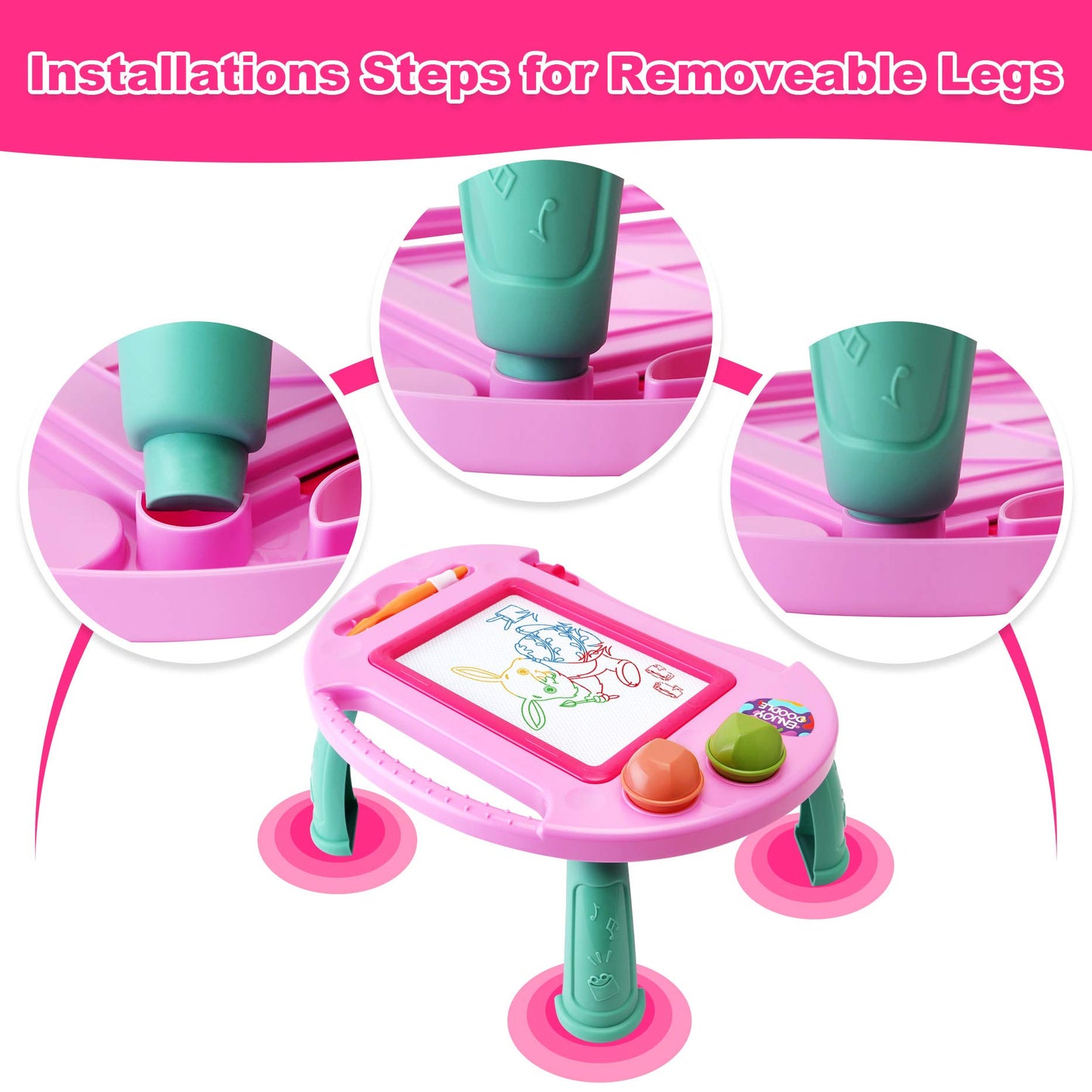 Alotjoy Toys For 1-2 Year Old Girls,Magnetic Drawing Board,Toys For Girls Age 2 3,Erasable Doodle Board For Kids,Learning Toys F