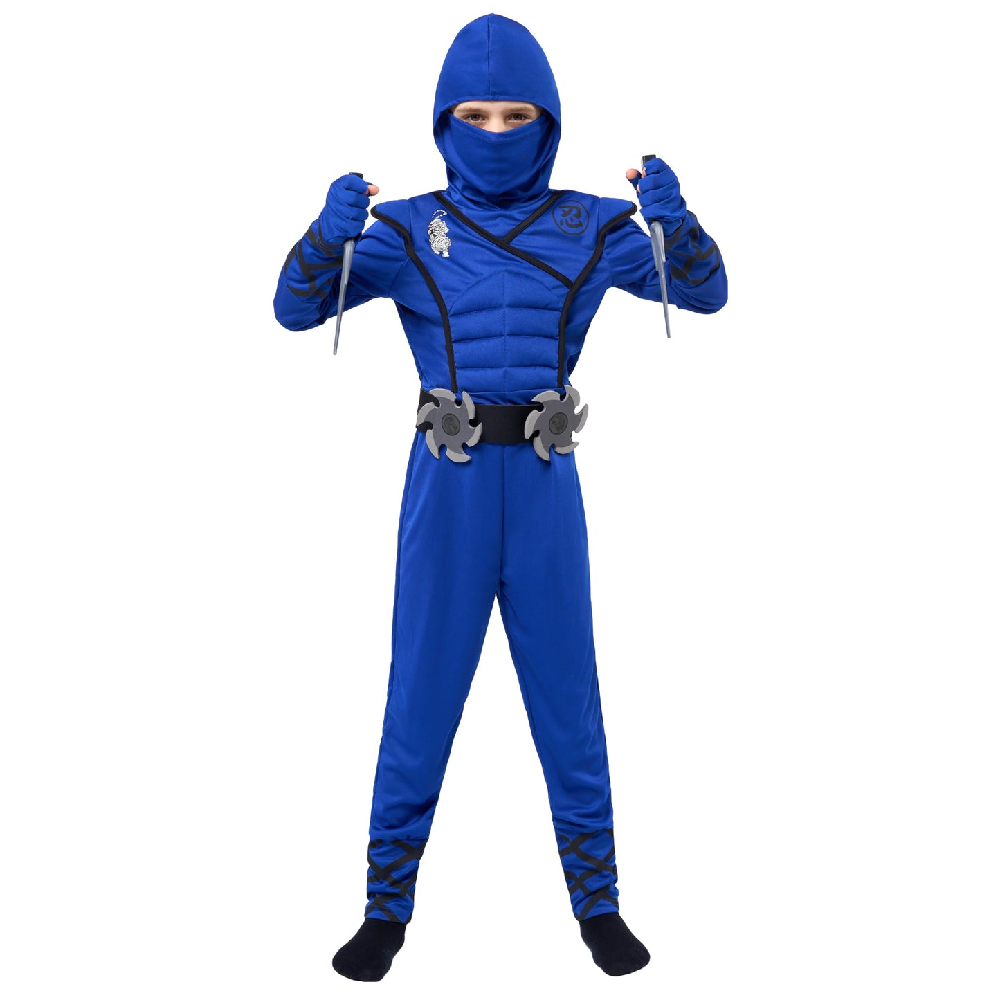 Spooktacular Creations Halloween Ninja Costume  Blue Ninja Outfit Set for Kids  Halloween Costumes with Accessories for Boys Dress Up and Role Play Party (3T  3-4 yrs)