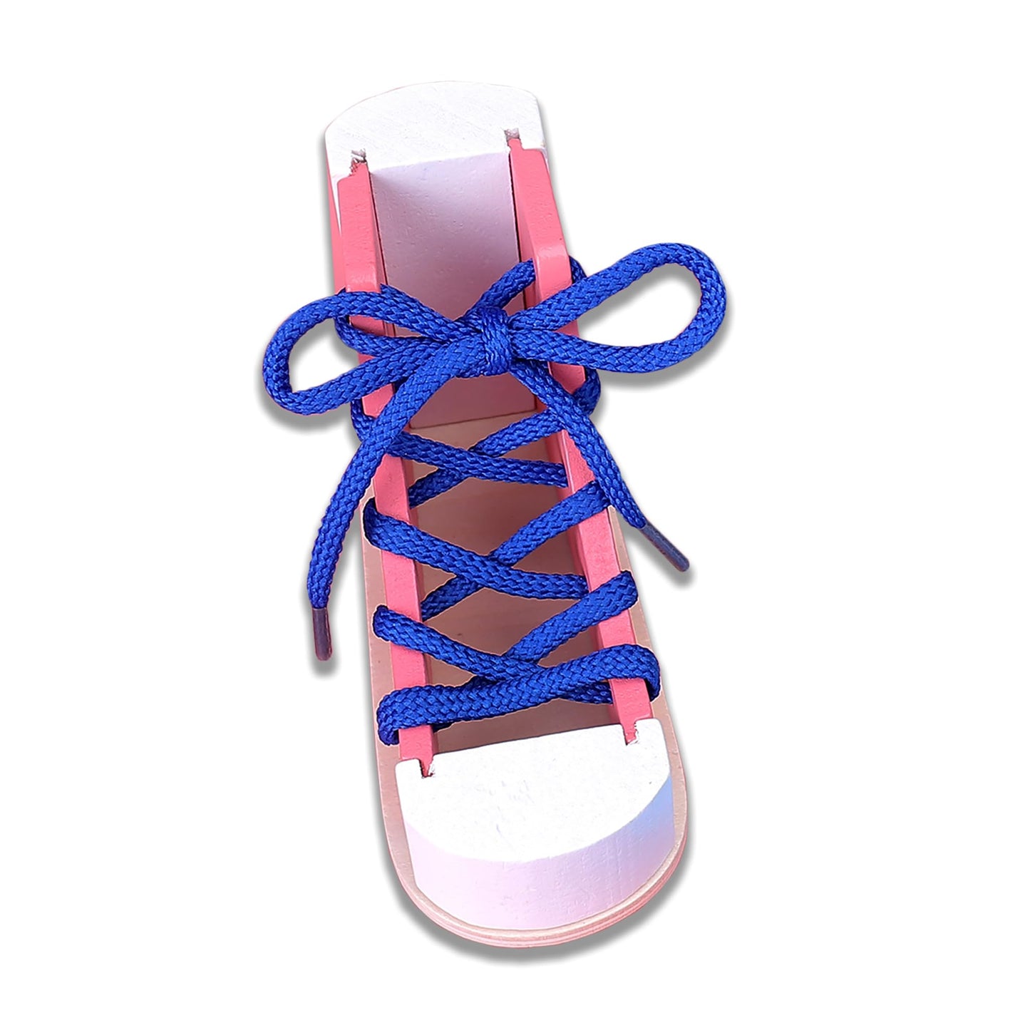 Learn To Tie Shoes - Wooden Lacing Shoe Tying Practice For Kids,Safe & Reusable Wood Shoelaces Tying Toy Educational Toy/Pink