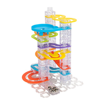 Fat Brain Toys Trestle Tracks Builder Marble Run Set, 73-Piece Modular Marble Track, Stem Toys For Kids, Fun Science Kits For Girl And Boy Ages 8-13+