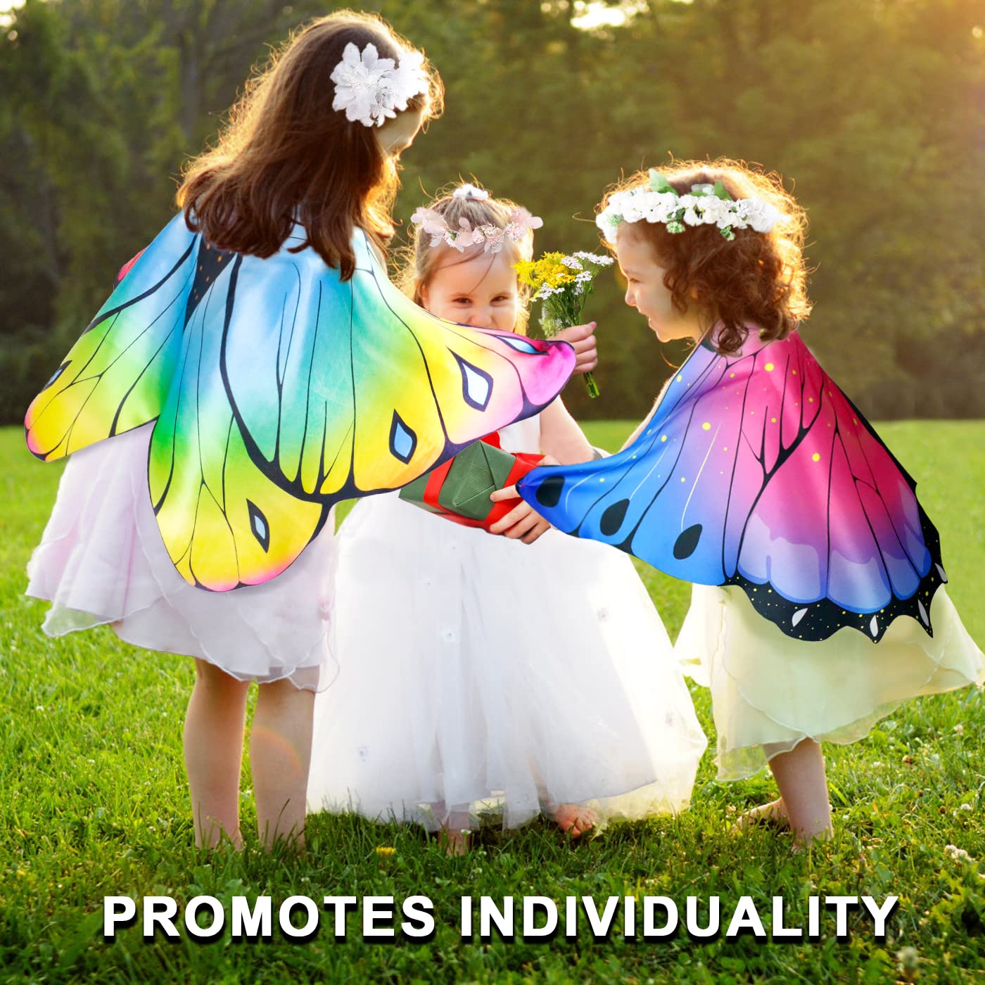 Irolewin Toddler Kids Butterfly-Wings-Costume For Girls Fairy-Wings-Bulk Boys Bug Dress-Up Party Favors Christmas Gifts Toys