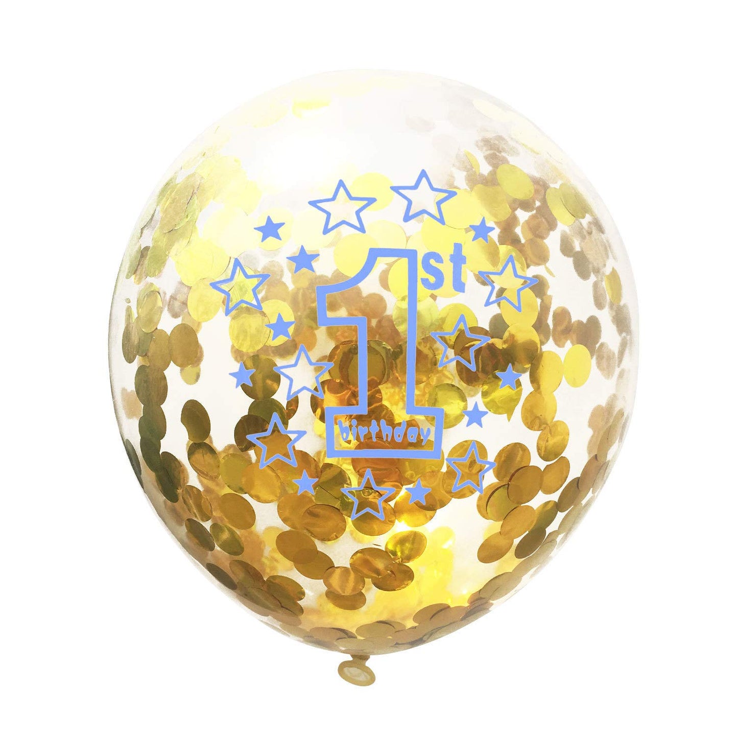 Shuntai First Birthday Balloons Blue 1St Birthday Party Decorations Gold Latex Confetti Balloon For 1 Birthday Themes Party Supp