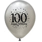UniBirthLon 18Pcs Happy Birthday Balloons Set, Navy Blue & Silver, Confetti Latex for 100th Birthday Party Decorations