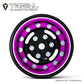Treal 1.0 Beadlock Wheels Deep Dish Rims (4P) For Scx24 Ax24 Fcx24 Trx4M 1/24 1/18 Crawler Car-Type F(Purple)