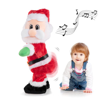 Gfilay Twerking Santa Claus - Dancing Electric Christmas Stuffed Plush Doll Singing English Song Xmas Santa Toys For Kids