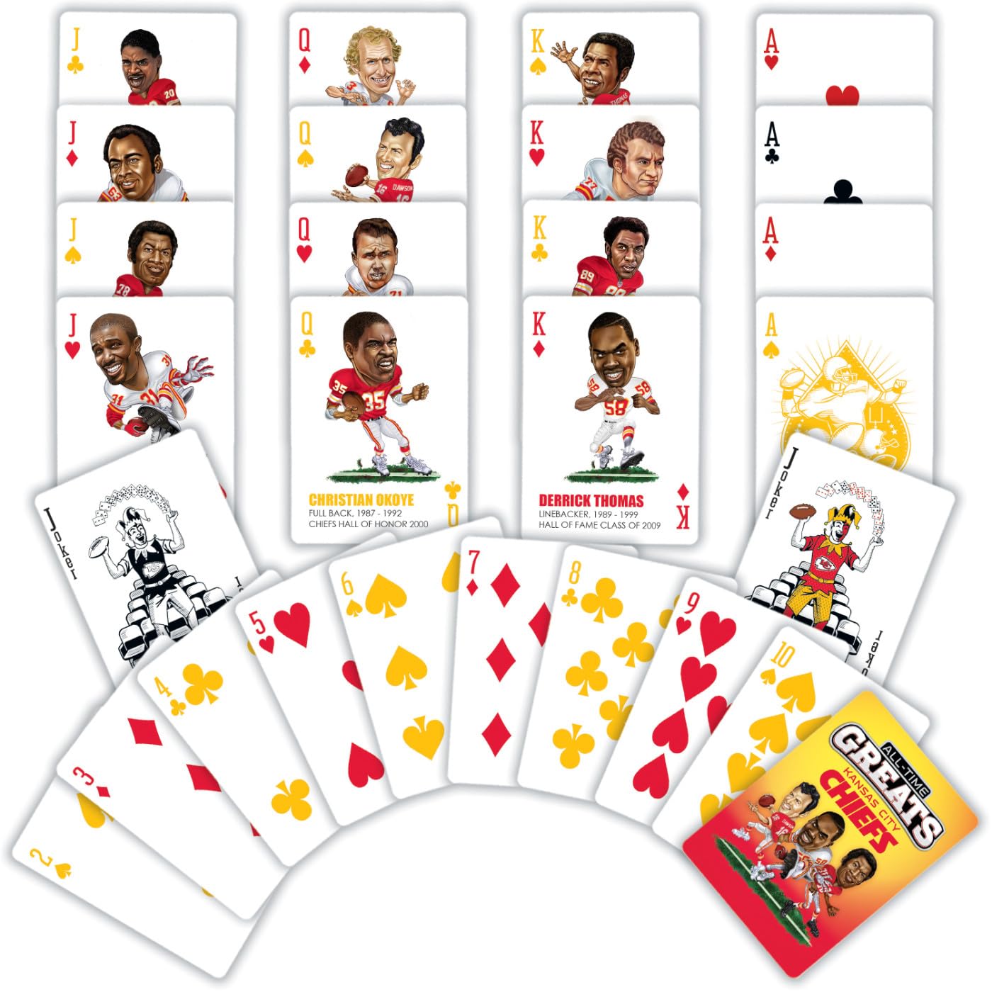 MasterPieces Kansas City Chiefs Playing Cards - Officially Licensed Deck for Adults & Kids, Team Color, Model KCC3300