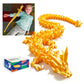 Rwsefk 30 In 3D Printed Dragon, 30Inch Dragon,3D Dragon Toy,Large Dragon Present,Ariculated Crystal Dragon(Gold)