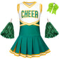 Grajtcin Girls Cheerleader Costume Kids Cheer Uniform Cheerleading Outfit Halloween Fancy Dress For 6-7 Years Hair Bow(130, Gree