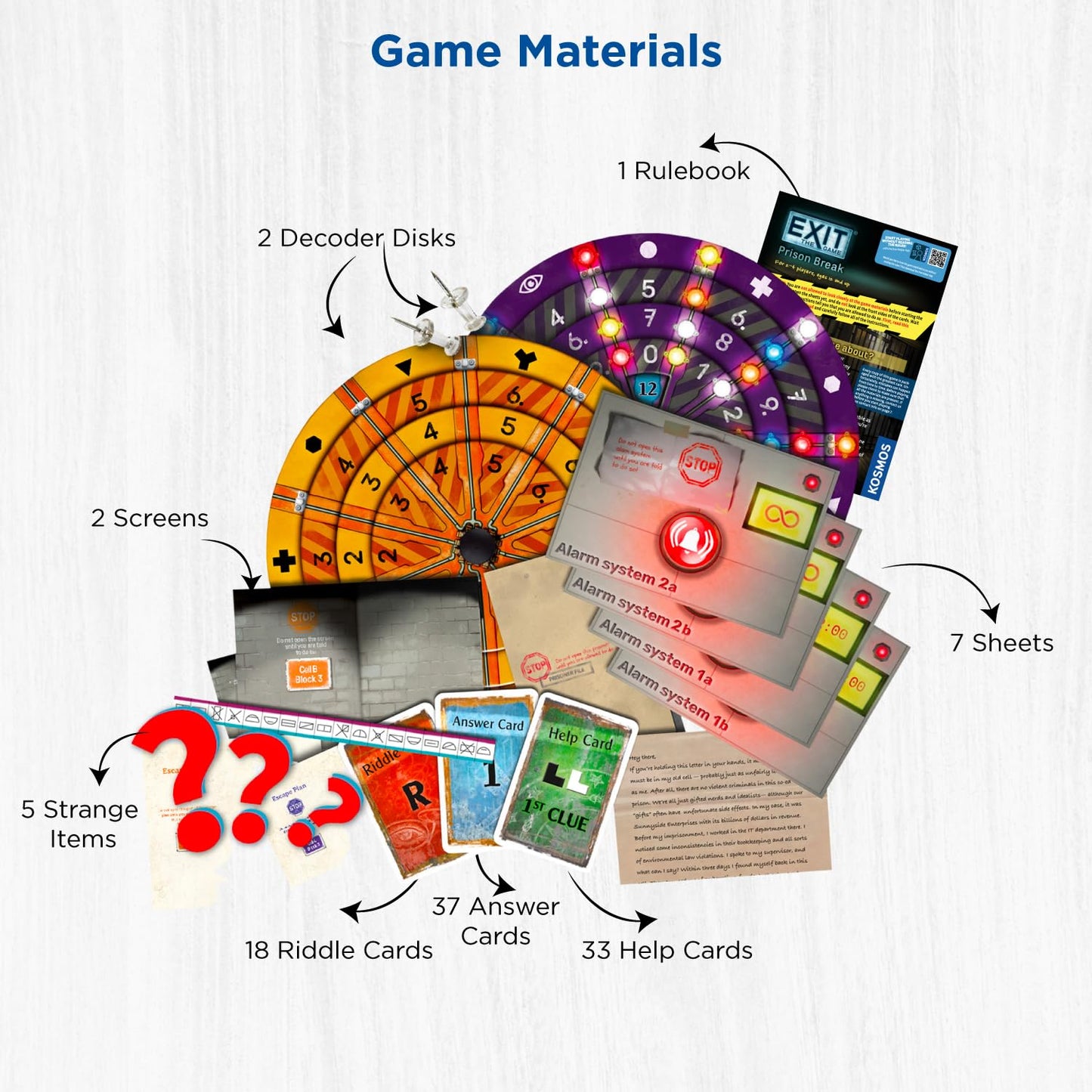 Exit: The Game - Prison Break | Escape Room | Co-Op Games | 1+ Players | Brainteasers | Ages 12+