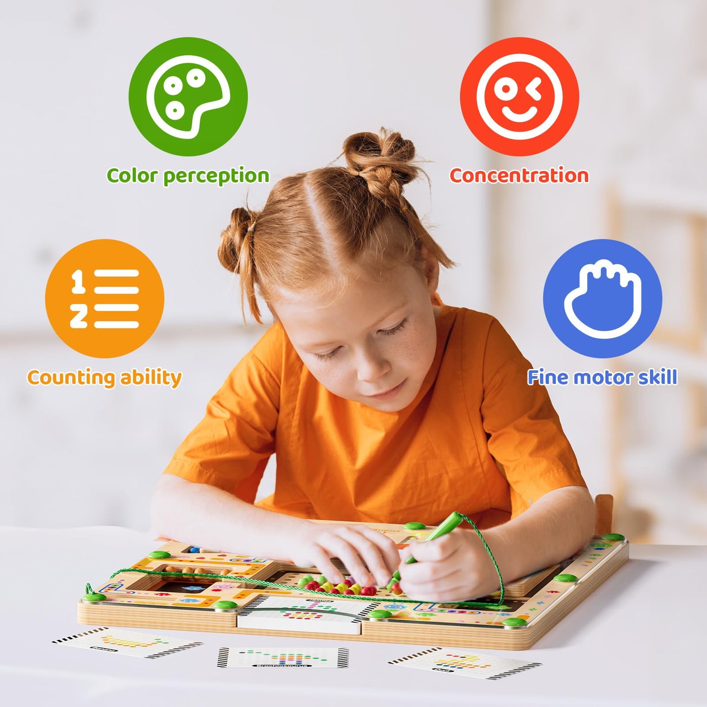 LADFAR Magnetic Maze Montessori Toys - Toddler Toys & Kids Games Designed for Preschool Learning Activities  Enhancing Fine Motor Skills & Cognitive Growth  34567 Year Old Girl Birthday Gift and Boys