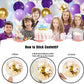 Jobkoo Purple White 60Pcs Balloon Set For Girls Birthday, Princess Themed With Gold Confetti, 12-Inch Latex Balloons For Baby Sh