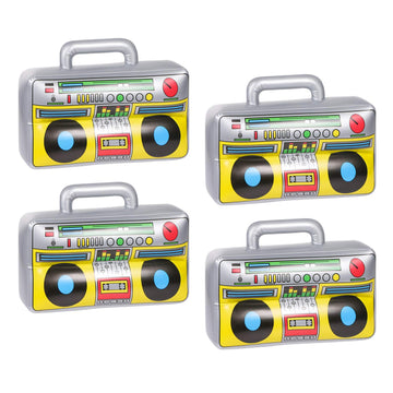 4 PCS Inflatable Boombox - 80s 90s Party Decorations Supplies Inflatable Boom - Rappers Hip Hop B-Boys Costume Accessories Box(1