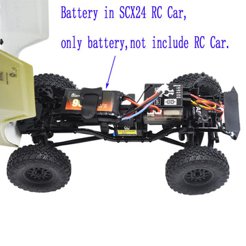 Blomiky 2 Pack 7.4V 2S 900mAh Lithium Rechargeable Battery with PH2.0 Plug Compatible with 1/24 SCX24 RC Cars SCX24 Battery 2