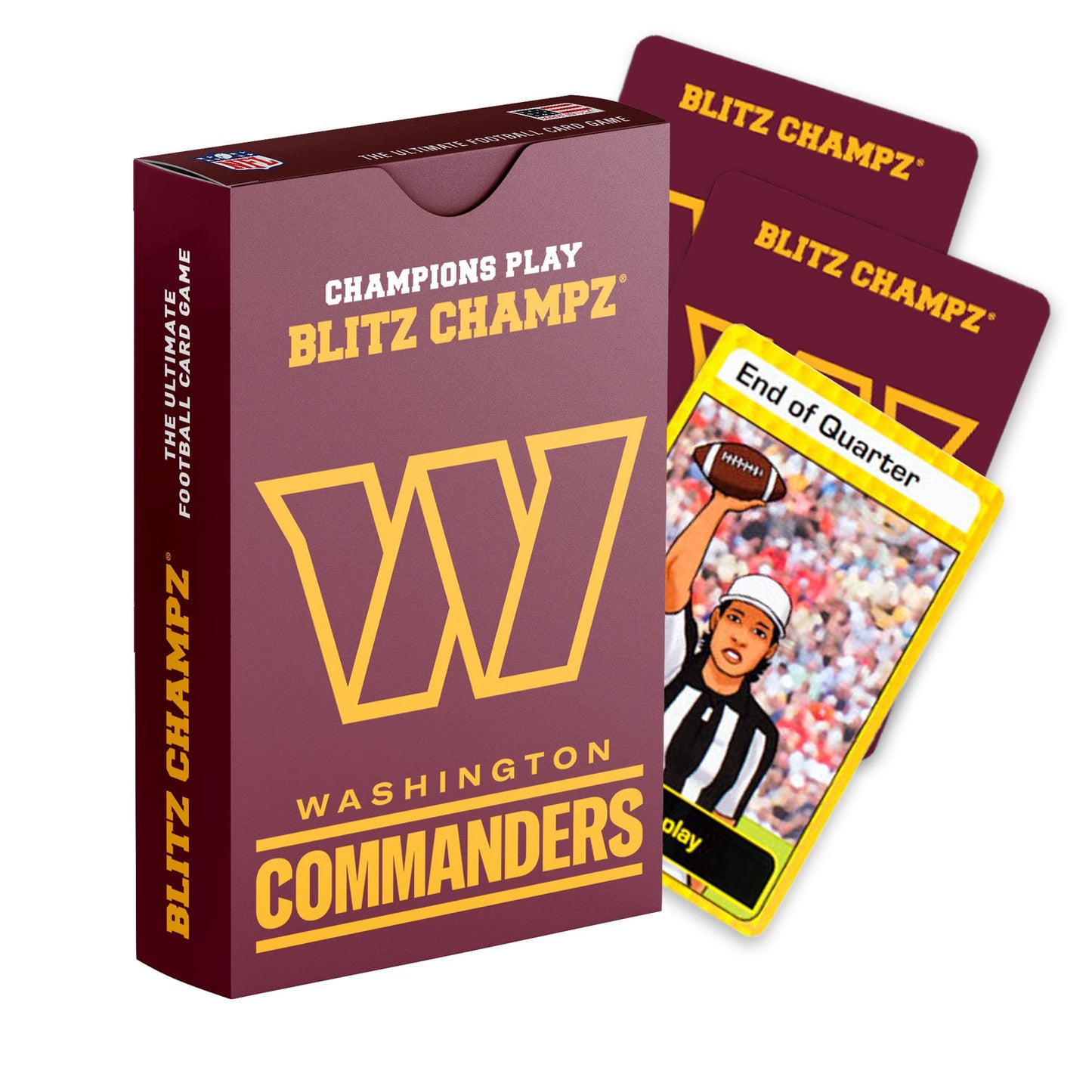 Blitz Champz Washington Commanders - Officially Licensed NFL Playing Cards & Commanders Gifts for Men & Women, Fun Travel Card G