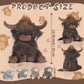 Youthfuljive 5 Pcs Highland Cow Stuffed Animals With Babies Set, 14'' Mommy Scottish Highland Cow Plush Toy With 4 Cute Babies S