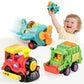 HOLA Toys for 1 2 3 Year Old Boy Birthday Gift - 3 PCS Friction-Powered Trucks & Propeller Plane Toy, Garbage Truck & Train Todd