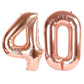 40 Balloon Number, Rose Gold Number 40Th Birthday Balloons 40 Inch, 40 Years Old Rose Gold Birthday Decorations For Men Women, 4