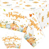 WovWeave 3 Pack Little Pumpkin Tablecloths Fall Baby Shower Party Decorations for Boy Girl A Little Pumpkin is On The Way Table 