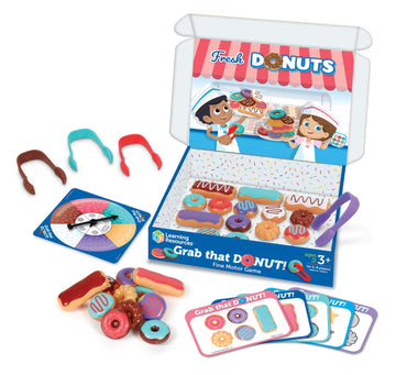 Learning Resources Grab That Donut!, 39 Pieces, Ages 3+,Fine Motor Game, Toddler Learning Toys,Toddler Toys, Educational Games For Kids, Preschool Games,Donut Toys