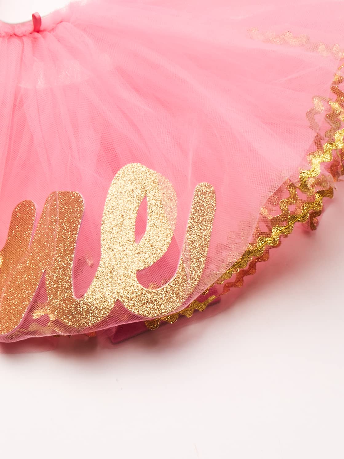 Mud Pie Baby Girls Glitter Party Hat Headband And Tutu Set Special Occasion Dress, Pink,Gold, 0-18 Months Us