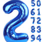 Navy Blue 2 Balloon, Number Balloon 40 Inch, Two Balloon Number Birthday Decorations, Second 2Nd Birthday Party Supplies, Number