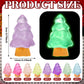 Libima Mini Resin Tree Miniature Luminous Tree Small Christmas Decorations Tiny Christmas Figurines for Desktop Crafts Dollhouse