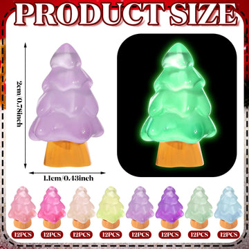 Libima Mini Resin Tree Miniature Luminous Tree Small Christmas Decorations Tiny Christmas Figurines for Desktop Crafts Dollhouse