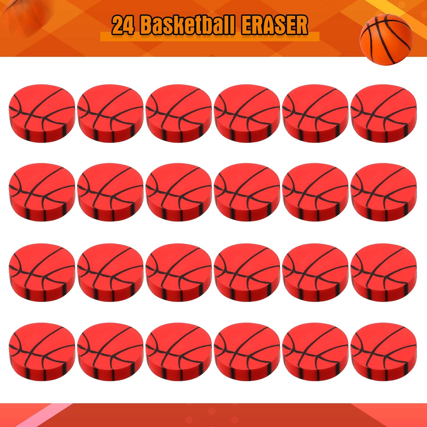 Aoriher 122 Pcs Basketball Party Favors, Includes Basketball Stampers, Hoop Pens, Mini Pencil Erasers, Stickers, Self Inking Sta