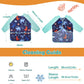 Lictin 2 Pack Kids Art Smocks, Toddler Smock, Waterproof Artist Painting Aprons For Children, With Long Sleeve And 3 Pockets For Age 3-8 Years Blue