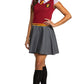 Disguise Gryffindor Dress Skirt, Official Wizarding World Costume Dress With Collar And Tie, Teen Size Size Junior (7-9), Red & Gray