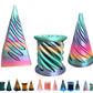 3D Printed Spiral Fidget Toys Impossible Pyramid Passthrough Sculpture Mini Cones Pass Through Pyramid Fidget Toy (Rainbow)