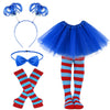 Jchrmers World Book Day Thing Costume Set Include Tutu Skirt Ponytail Headband Bowtie Striped Knee Socks And Gloves(Style1)